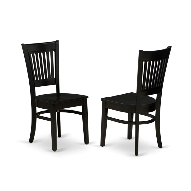 Pemberly Row Antique 3-piece Dining Set with Slatted Chair in Black