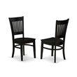 Pemberly Row Antique 3-piece Dining Set with Slatted Chair in Black