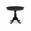 Pemberly Row Antique 3-piece Wood Dining Set with Linen Seat in Black