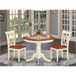 Pemberly Row Antique 3-piece Dining Set with X-back Chair in Cream/Cherry