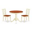 Pemberly Row Antique 3-piece Dining Set with X-back Chair in Cream/Cherry