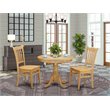 Pemberly Row Antique 3-piece Traditional Wood Dining Set in Oak