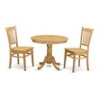 Pemberly Row Antique 3-piece Traditional Wood Dining Set in Oak