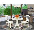 Pemberly Row Antique 3-piece Dining Set with Panel Back Chair in White