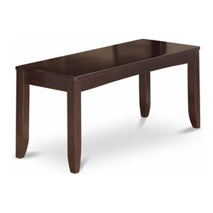 Pemberly Row Traditional 18&quot Wood Dining Bench in Cappuccino