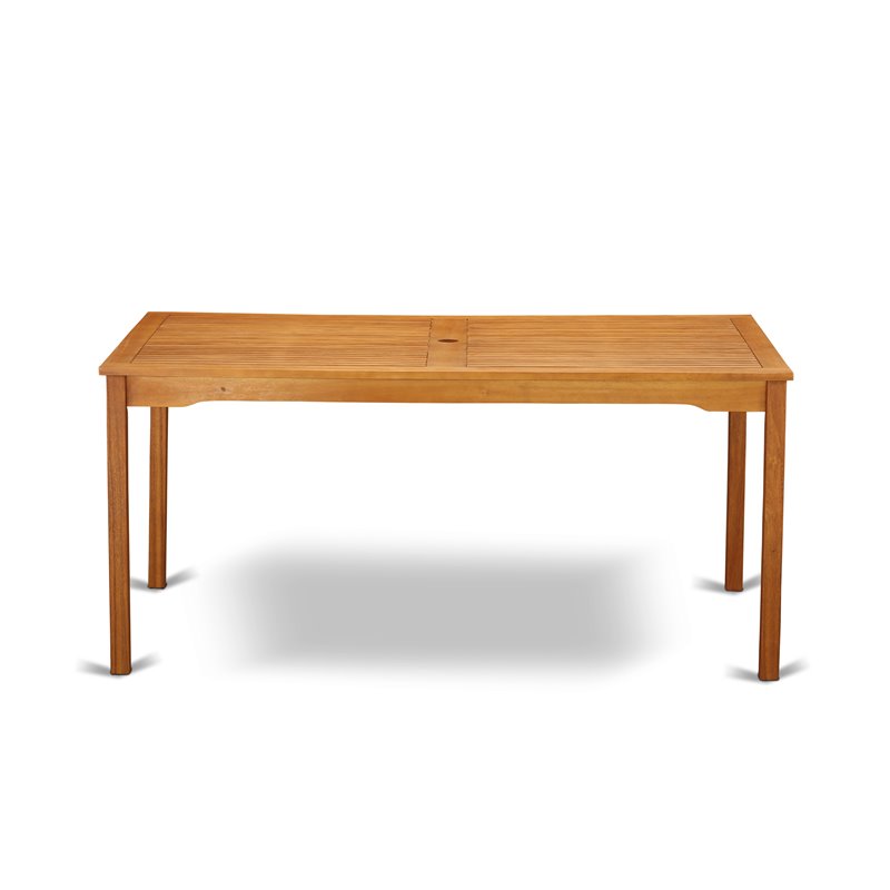 Pemberly Row Rectangular Wood Patio Dining Table in Natural Oil