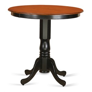 Pemberly Row 36&quot Traditional Wood Dining Table in Black/Cherry