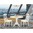 Pemberly Row 3-piece Dining Table and Panel Back Chairs in White