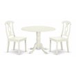 Pemberly Row 3-piece Dining Table and Panel Back Chairs in White