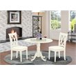 Pemberly Row Wood Dining Set with Linen Fabric Seat in White