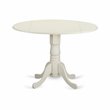 Pemberly Row Wood Dining Set with Linen Fabric Seat in White