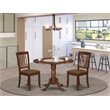 Pemberly Row Traditional Wood Dining Set with Linen Seat in Mahogany