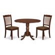 Pemberly Row Traditional Wood Dining Set with Linen Seat in Mahogany