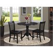 Pemberly Row 3-piece Traditional Wood Kitchen Table Set in Black