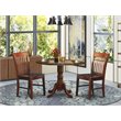 Pemberly Row Traditional 3-piece Wood Dining Table Set in Mahogany