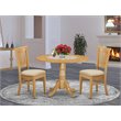 Pemberly Row 3-piece Wood Dining Set with Slat Back Chairs in Oak
