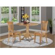 Pemberly Row Traditional 3-piece Wood Dining Table and Chair Set in Oak