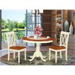 Pemberly Row 3-piece Dining Set with X-Back Chairs in Cherry