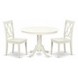 Pemberly Row 3-piece Dining Table and X-Back Chairs in White