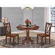 Pemberly Row 3-piece Table and Double X-Back Chairs in Mahogany