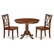 Pemberly Row 3-piece Table and Double X-Back Chairs in Mahogany