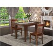 Pemberly Row 3-piece Dining Table and Slat Back Chairs in Mahogany