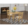Pemberly Row 3-piece Wood Dining Set with Linen Fabric Seat in Oak