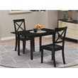 Pemberly Row Traditional 3-piece Traditional Wood Dining Set in Black