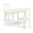 Pemberly Row 3-piece Wood Dining Set withxBack in Linen White