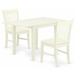 Pemberly Row 3-piece Dining Table and Slat Back Chairs in White