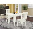 Pemberly Row 3-piece Wood Dining Table and Chairs in Linen White