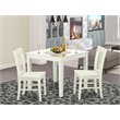 Pemberly Row 3-piece Wood Dining Table and Chairs in Linen White