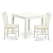 Pemberly Row 3-piece Wood Dining Table and Chairs in Linen White