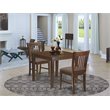 Pemberly Row Traditional 3-piece Wood Kitchen Table Set in Mahogany