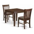Pemberly Row Traditional 3-piece Wood Kitchen Table Set in Mahogany