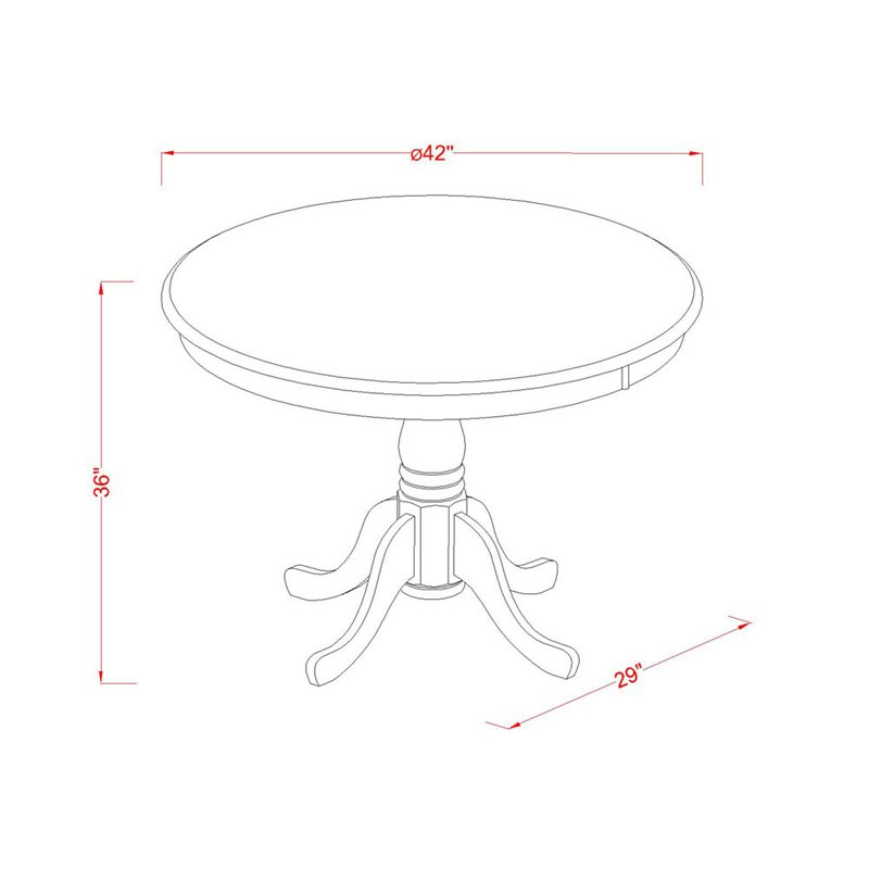 Pemberly Row 3-piece Wood Dining Table Set in Black and Cherry