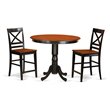 Pemberly Row 3-piece Wood Dining Table Set in Black and Cherry