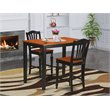 Pemberly Row 3-piece Dining Set with Bar Stools in Black/Cherry