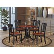 Pemberly Row Antique 5-piece Dining Set with Small Table in Black/Cherry