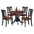 Pemberly Row Antique 5-piece Dining Set with Small Table in Black/Cherry