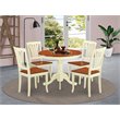Pemberly Row Antique 5-piece Dining Set with Round Table in Cherry