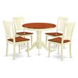 Pemberly Row Antique 5-piece Dining Set with Round Table in Cherry