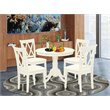 Pemberly Row Antique 5-piece Dining Set with Double X-Back Chairs in White