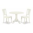 Pemberly Row 3-piece Traditional Wood Dining Set in White Finish