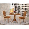 Pemberly Row 3-piece Traditional Wood Dining Set in Saddle Brown