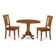 Pemberly Row 3-piece Traditional Wood Dining Set in Saddle Brown
