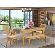 Pemberly Row 5-piece Wood Small Table and Dining Chair Set in Oak
