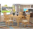 Pemberly Row 5-piece Wood Kitchen Table and Chair Set in Oak