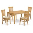 Pemberly Row 5-piece Wood Kitchen Table and Chair Set in Oak