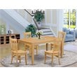 Pemberly Row Traditional 5-piece Wood Kitchen Table and Chairs in Oak